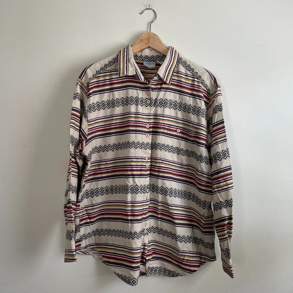Vintage Backroad Blues Plus Patterned Button Down… - image 1